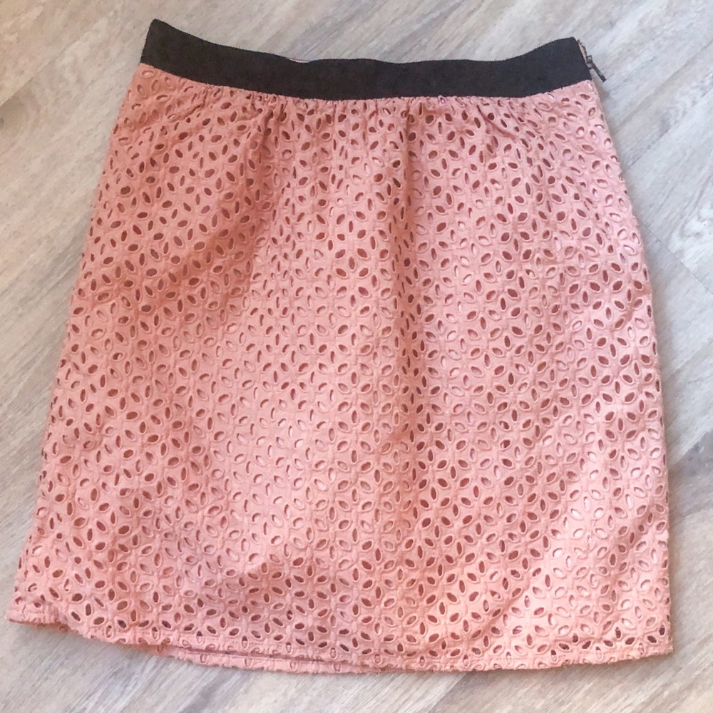 EUC Ann Taylor Loft Pink Eyelet Skirt Size 00